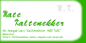 mate kaltenekker business card